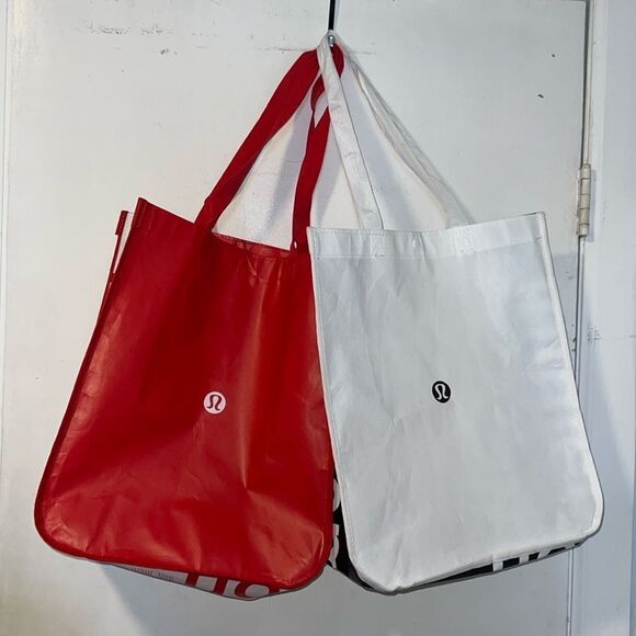 LULULEMON ATHLETICA Red and Black Large Tote Bags- Set of 2 - Picture 1 of 8